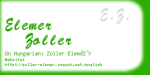 elemer zoller business card